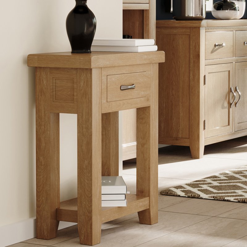 Milford Oak Small 1 Drawer Console