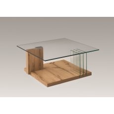 Venjakob Glass Coffee Table with newspaper holder