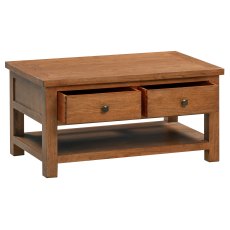 Bristol Rustic Oak Coffee Table with 2 Drawers