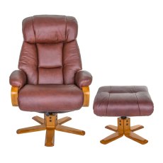 Palermo Chair & Footstool - Chestnut
