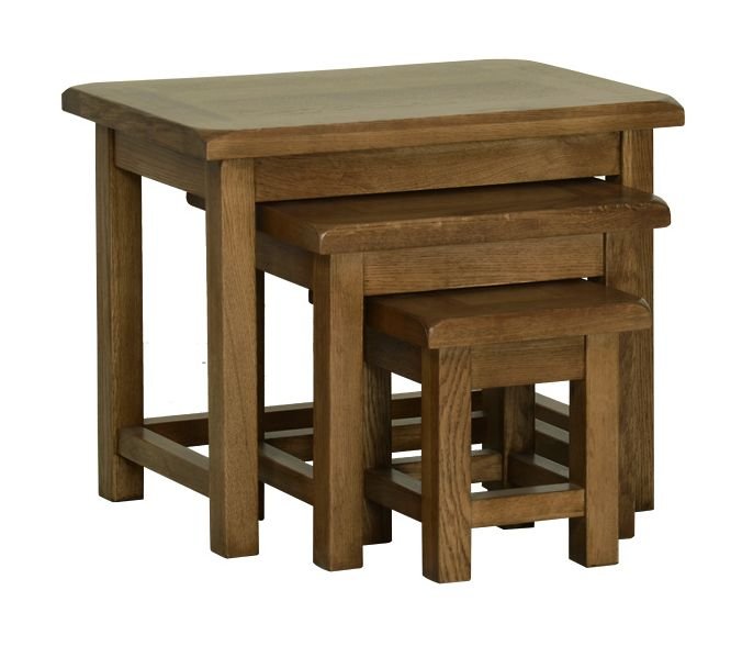 Riad Rustic Oak Small Nest of Tables
