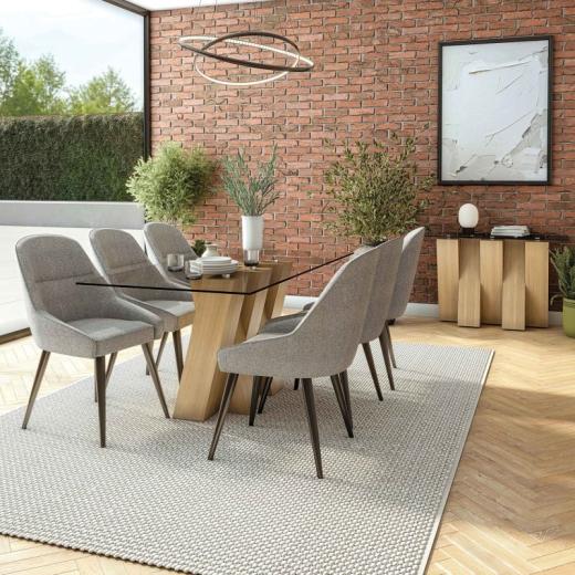 The Milano Large Fixed Top Table is available in either clear or smoked tempered glass options and be...
