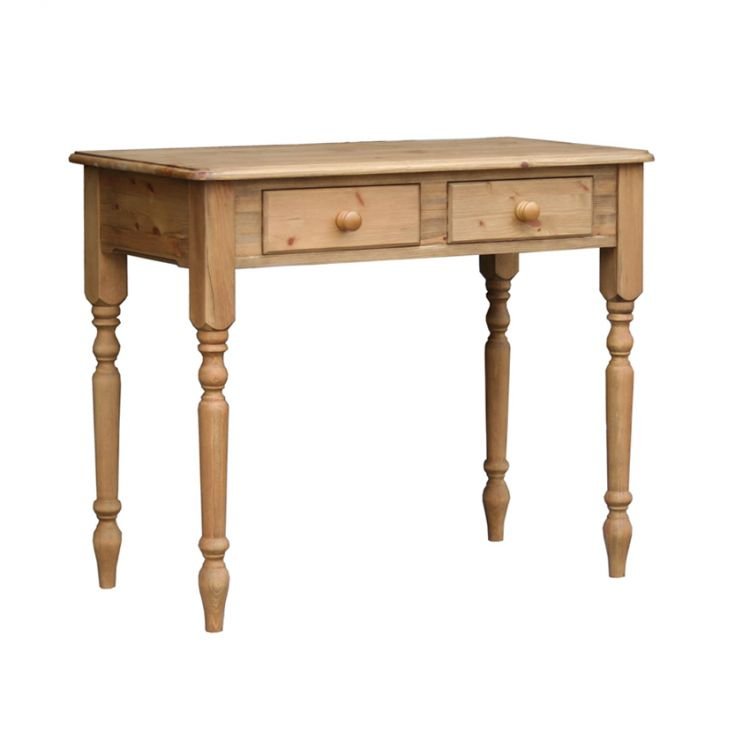 Pine end shop table with drawer