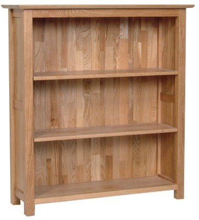 Lisbon Oak Bookcase 107cm High X 98cm, Oak Bookcases With Adjustable Shelves