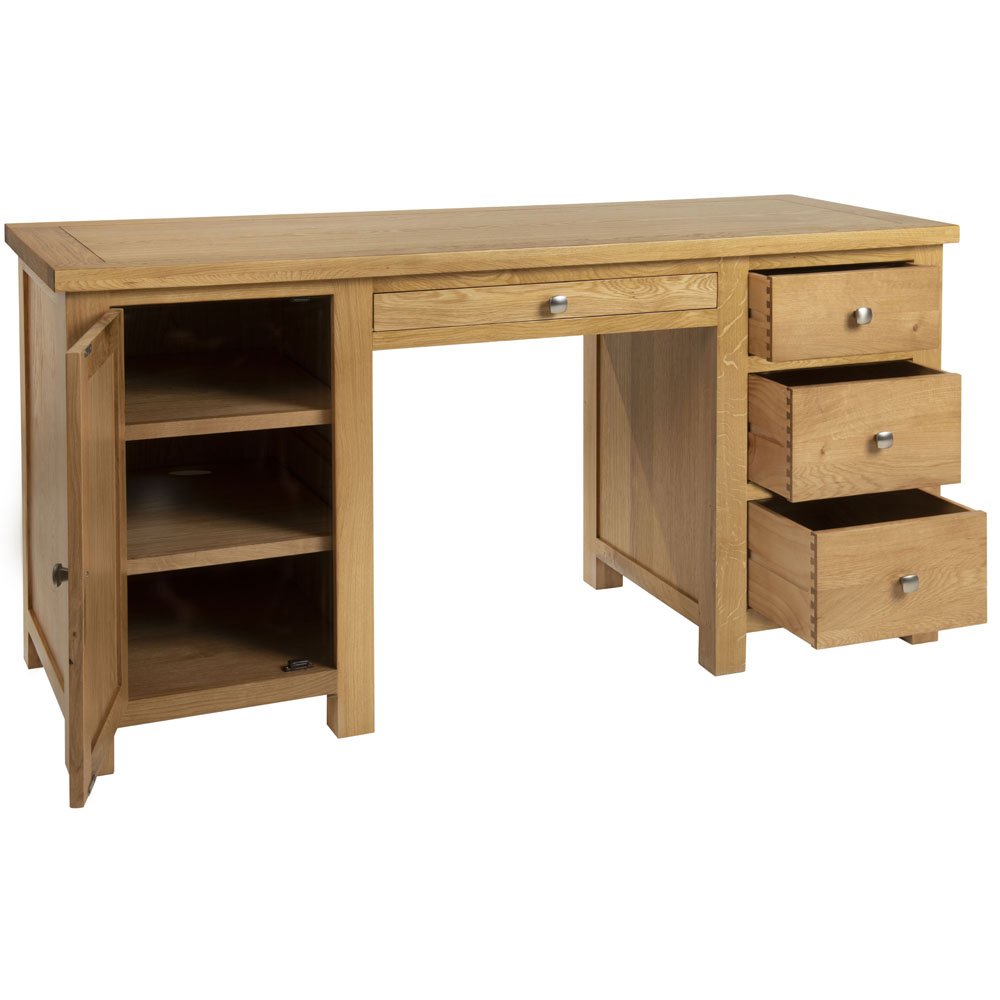 Bristol Bristol Oak Double Pedestal Desk Old Creamery Furniture
