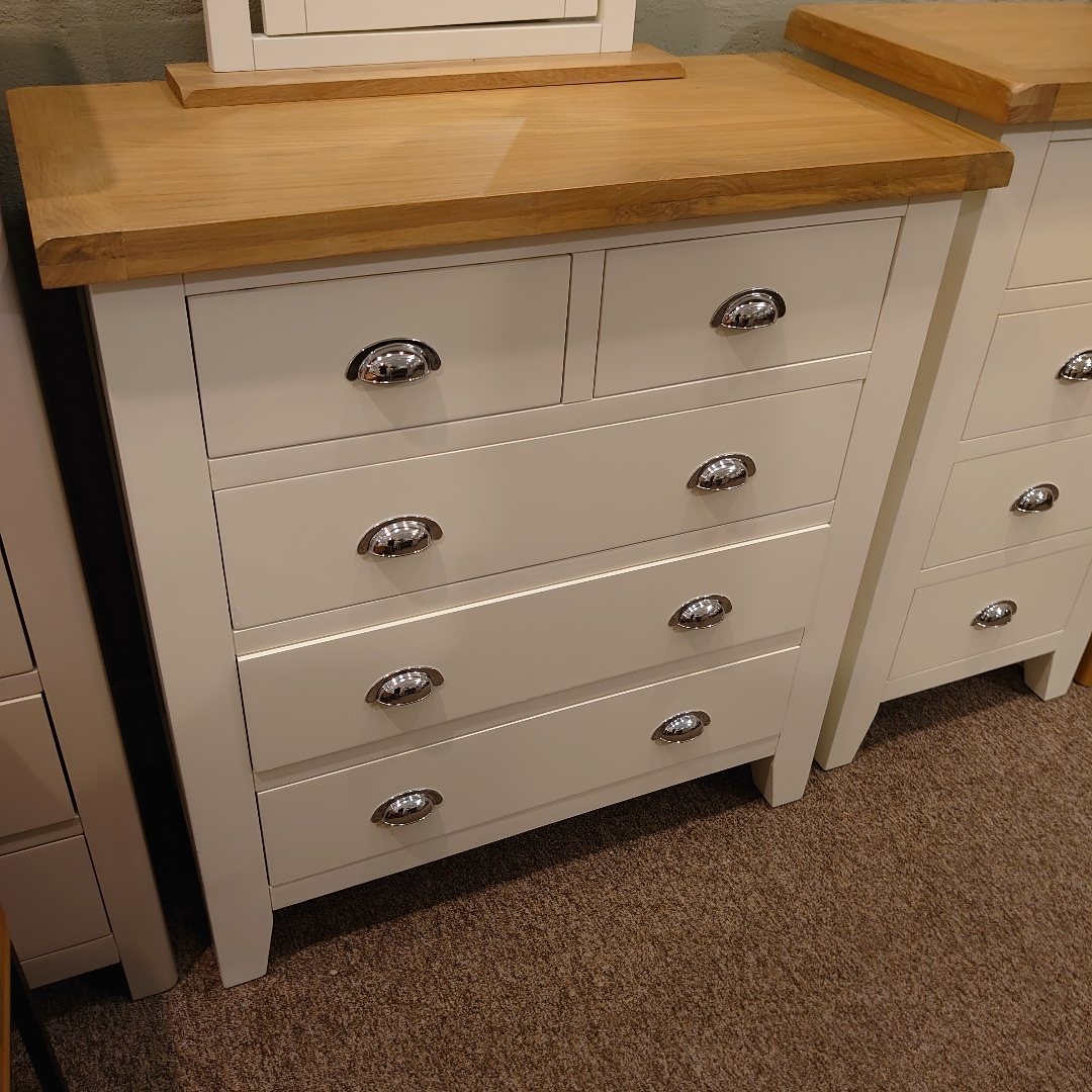 Newlyn White 2 + 3 Chest of Drawers Old Creamery Furniture