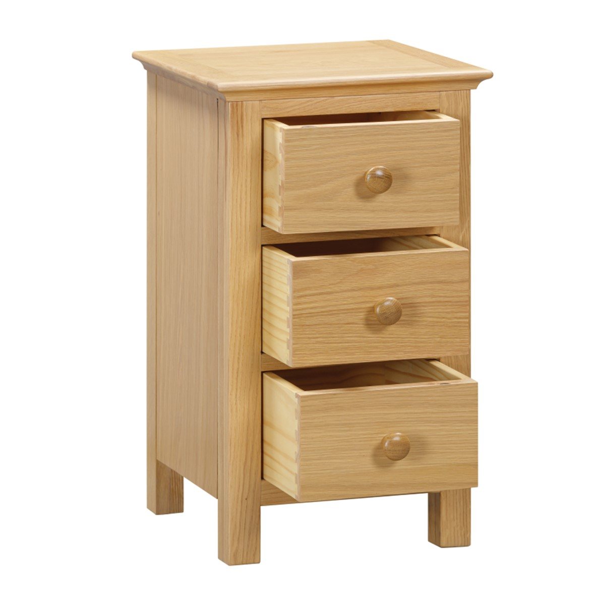 Portland Oak Portland Oak 3 Drawer Bedside Old Creamery Furniture