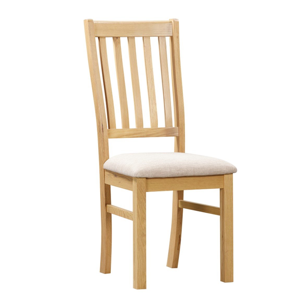 Portland Oak Portland Oak Slatted Chair with Fabric Seat Old Creamery