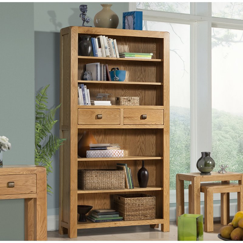 Avon Oak Furniture Avon Oak Low Bookcase with 1 Drawer