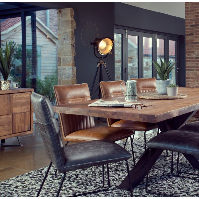 Soho Dining/Living Furniture Soho Holburn 240cm Dining Table with 10 Grey Cooper Chairs.