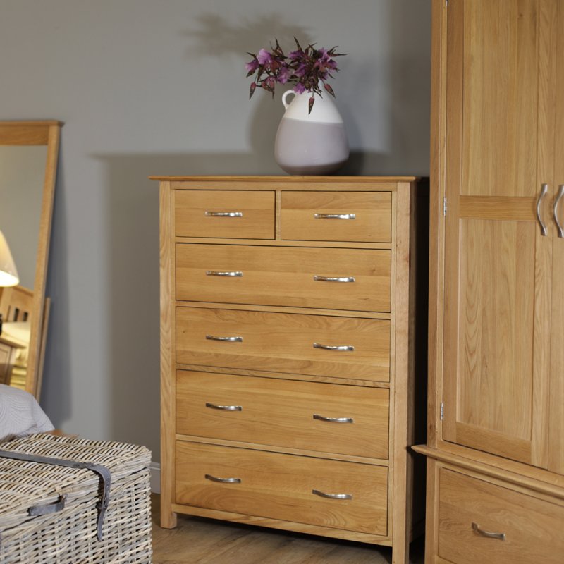 Lisbon Lisbon Oak 4 + 2 Chest of Drawers