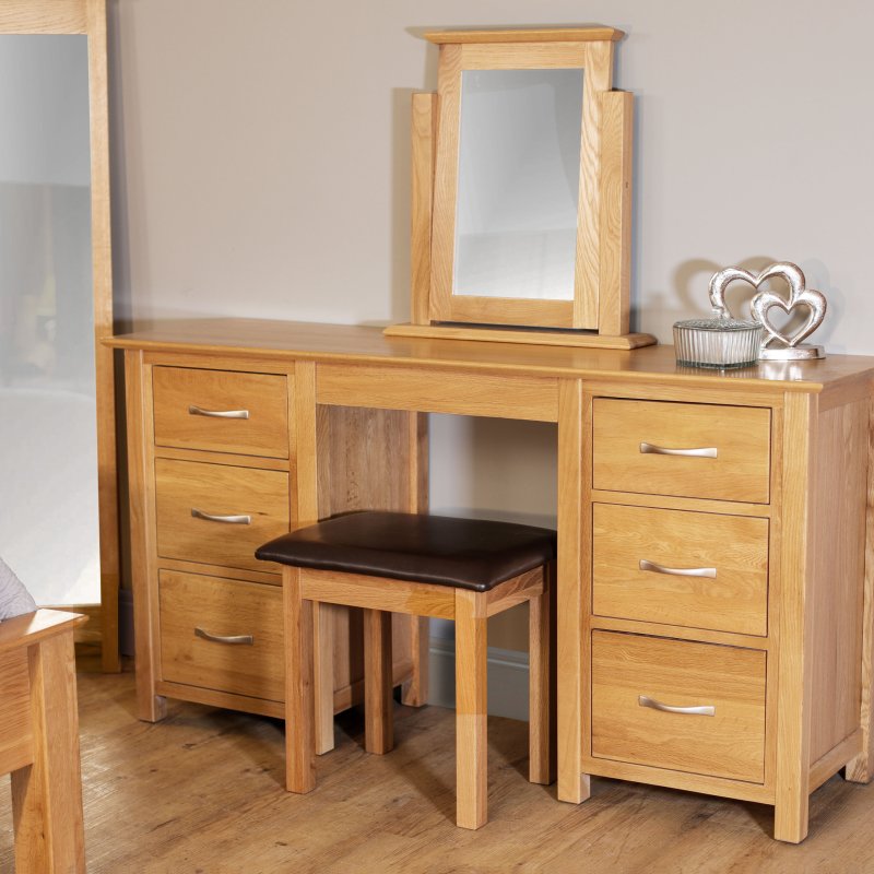 Lisbon Lisbon Oak Double Pedestal Dressing Table