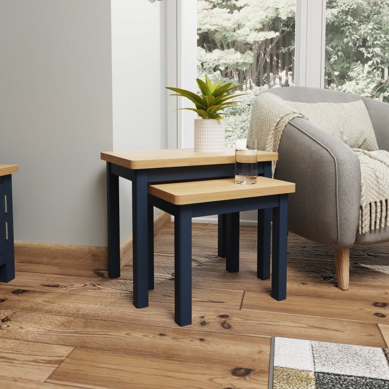 Sigma Sigma Blue Nest of 2 Tables