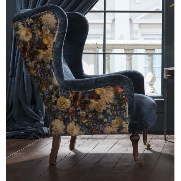 Spink & Edgar Spink & Edgar Crawford Velvet Wing Chair