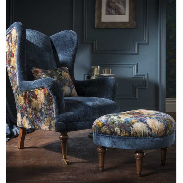 Spink & Edgar Spink & Edgar Crawford Velvet Wing Chair