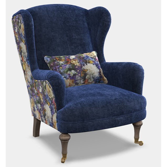 Spink & Edgar Spink & Edgar Crawford Velvet Wing Chair