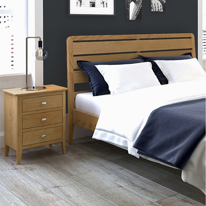 Dorset Oak Narrow 2 Drawer Bedside