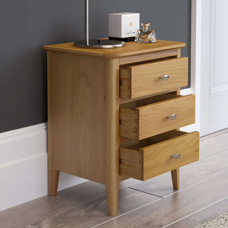 Dorset Oak Narrow 2 Drawer Bedside