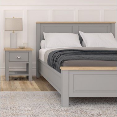 Olive Painted 3 Drawer Bedside