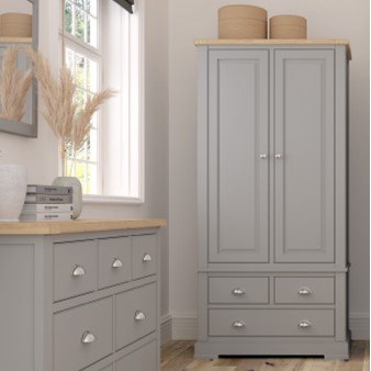 Olive Painted Gents Double Wardrobe