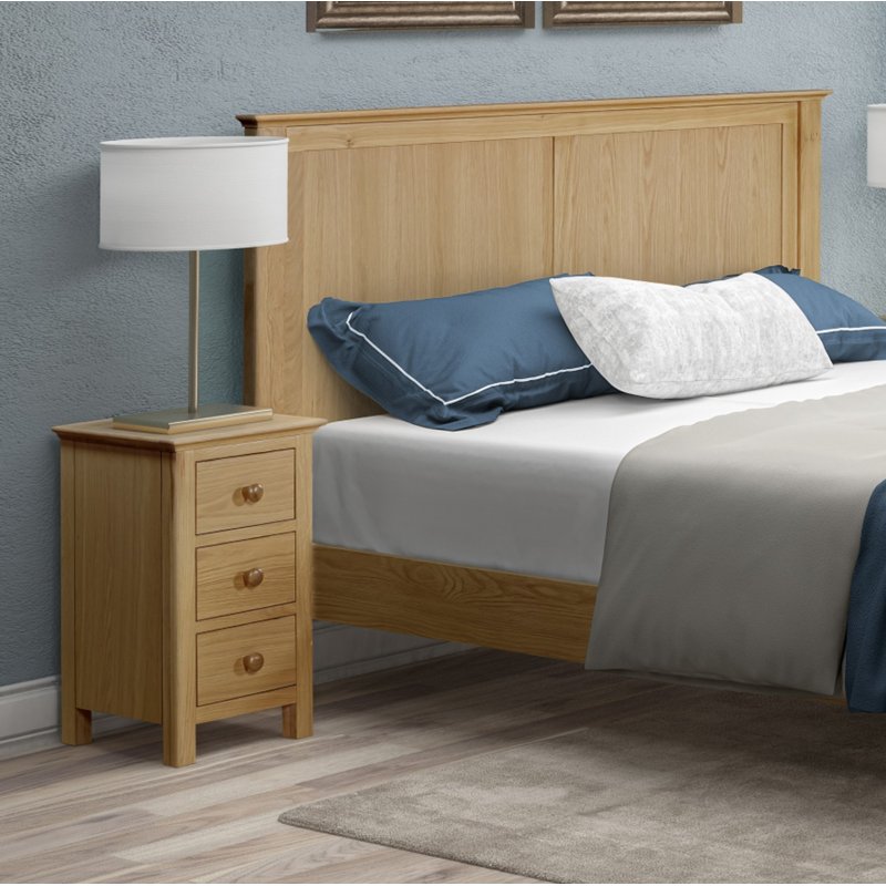 Portland Oak 3 Drawer Bedside