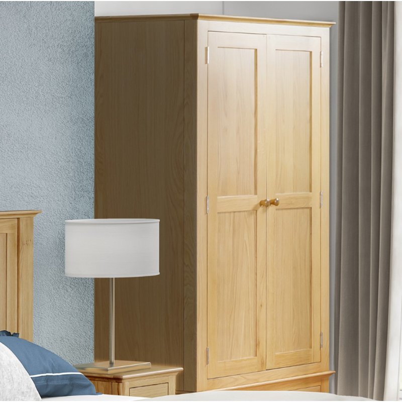 Portland Oak Single Wardrobe with Drawer