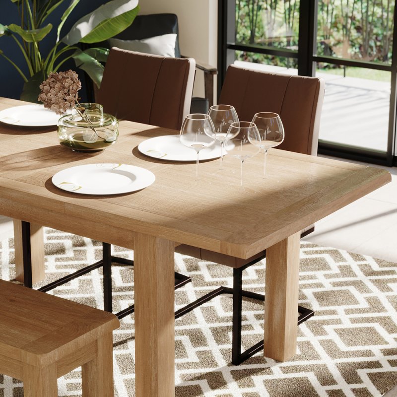 Milford Furniture Collection Milford Oak 120-153cm Extending Dining Table