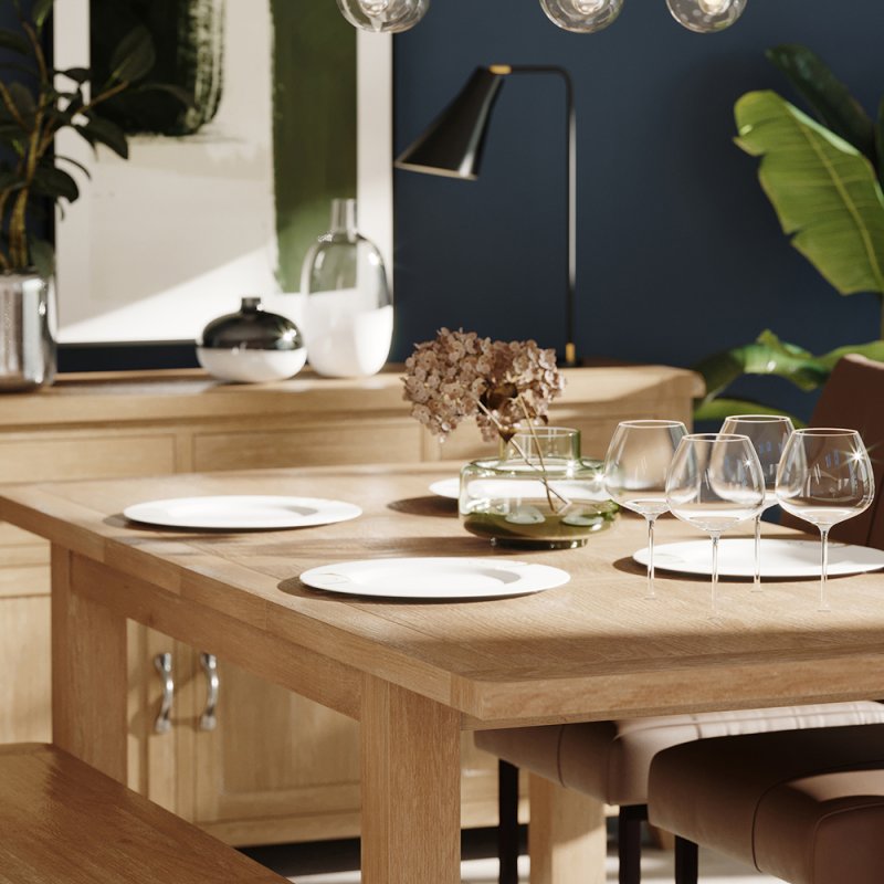 Milford Furniture Collection Milford Oak 120-153cm Extending Dining Table