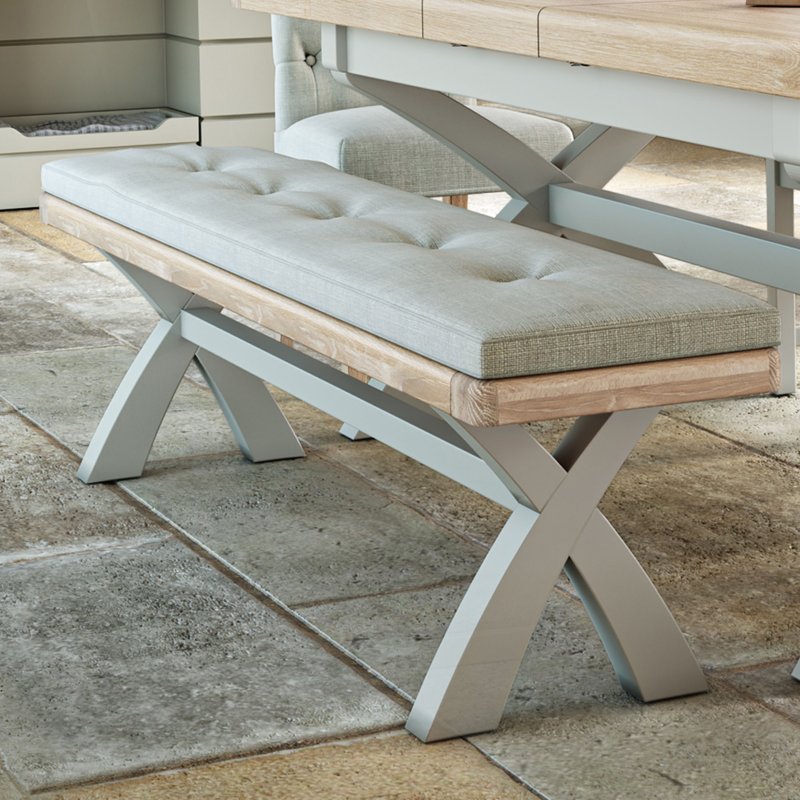 Wellington Painted Cross Leg Bench (Excludes Cushion)