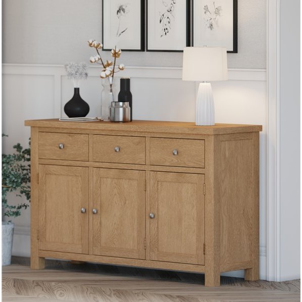 Bristol Bristol Oak Round Extending Pedestal Dining Table 100-135cm