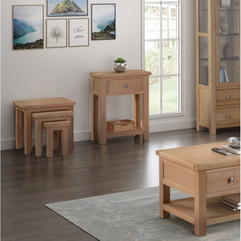 Bristol Bristol Oak Round Extending Pedestal Dining Table 100-135cm