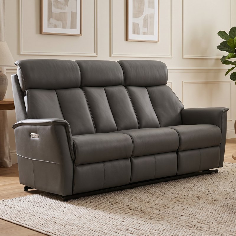 G Plan Furniture G Plan Kelson Fixed 3 Seater Sofa - Leather with Heated seats