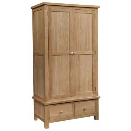 Bristol Oak double wardrobe on 2 drawers
