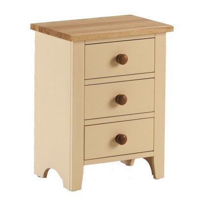 Jersey ivory paint 3 drawer bedside