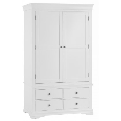 Limoges White double wardrobe on 4 drawers