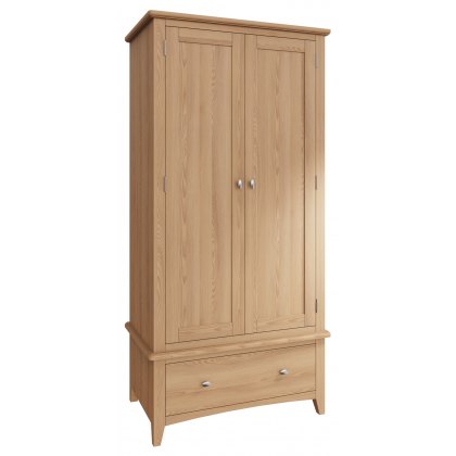 Omega Natural double wardrobe on drawer