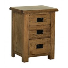 Riad Rustic Oak 3 Drw Tall Bedside