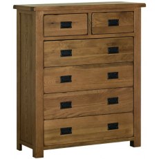 Riad Rustic Oak 2 + 4 Chest of Drawers