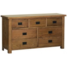 Riad Rustic Oak 3 over 4 Chest of Drawers