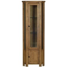 Riad Rustic Oak Glazed Corner Display Cabinet