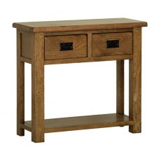 Riad Rustic Oak 2 Drw Console Table