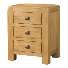 Avon Oak 3 Drawer Bedside