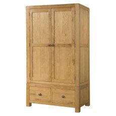 Avon Oak Double Wardrobe with 2 Drawers