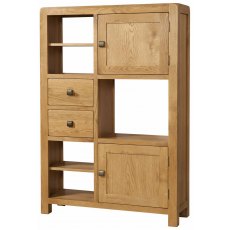 Avon Oak High Display Unit 2 Door 2 Drawer