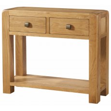 Avon Oak Large Console 2 Drawer & Shelf