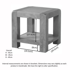 Avon Oak Lamp Table with Shelf