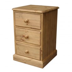 Woodies Pine 3 Drawer Bedside