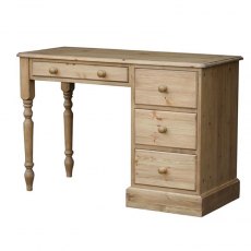 Woodies Pine Single Pedestal Dressing Table R/H