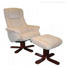 Bari Chair & Stool - Beige/Cherry Base