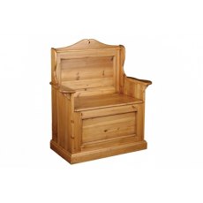 Carved Settle - Plain single seater